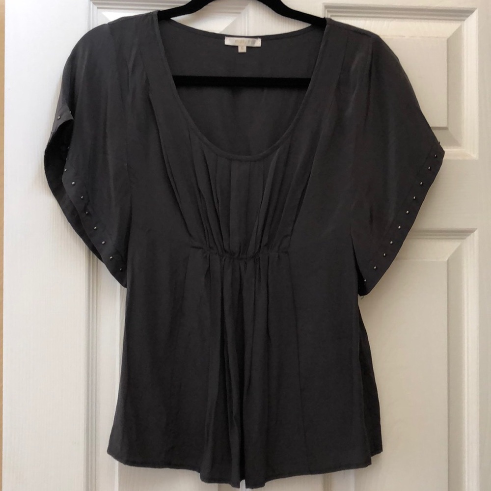 Grey butterfly sleeve top